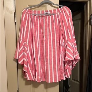 Universal Thread Red and White Striped Blouse